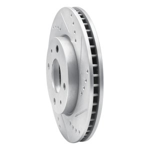 Mitsubishi Lancer Brake Rotor (1) - Front Right - R1 Concepts - Drilled & Slotted - Silver - 2004